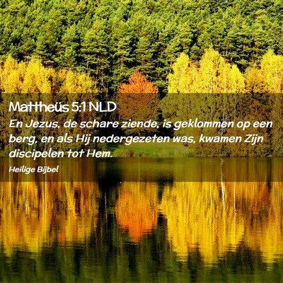 Picture 02 - Mattheüs 5:1 NLD - En Jezus, de schare ziende, is geklommen op een - Bible Verse Picture