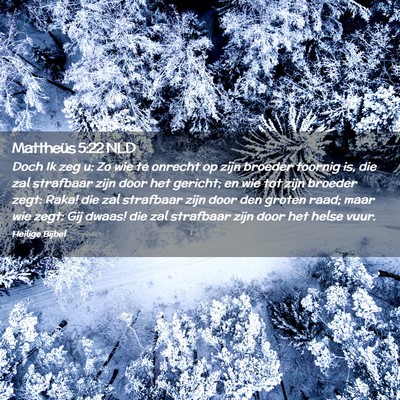 Picture 02 - Mattheüs 5:22 NLD - Doch Ik zeg u: Zo wie te onrecht op zijn broeder - Bible Verse Picture