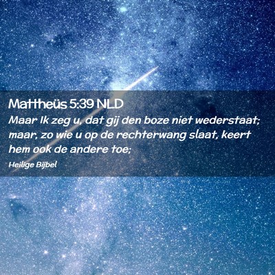 Picture 02 - Mattheüs 5:39 NLD - Maar Ik zeg u, dat gij den boze niet wederstaat; - Bible Verse Picture