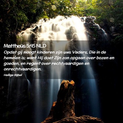 Picture 02 - Mattheüs 5:45 NLD - Opdat gij moogt kinderen zijn uws Vaders, Die in - Bible Verse Picture
