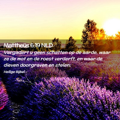 Picture 02 - Mattheüs 6:19 NLD - Vergadert u geen schatten op de aarde, waar ze de - Bible Verse Picture