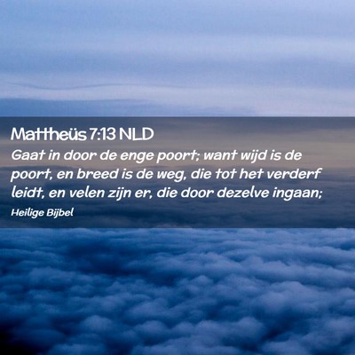Picture 02 - Mattheüs 7:13 NLD - Gaat in door de enge poort; want wijd is de - Bible Verse Picture