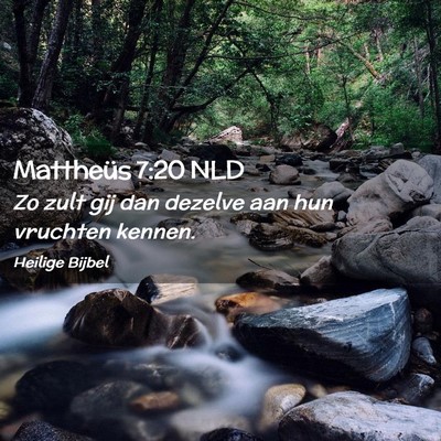 Picture 02 - Mattheüs 7:20 NLD - Zo zult gij dan dezelve aan hun vruchten - Bible Verse Picture