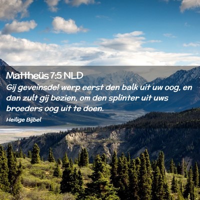 Picture 02 - Mattheüs 7:5 NLD - Gij geveinsde! werp eerst den balk uit uw oog, en - Bible Verse Picture