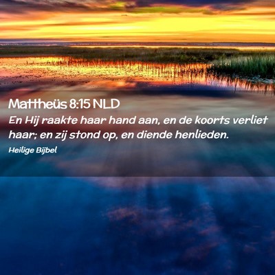 Picture 02 - Mattheüs 8:15 NLD - En Hij raakte haar hand aan, en de koorts verliet - Bible Verse Picture