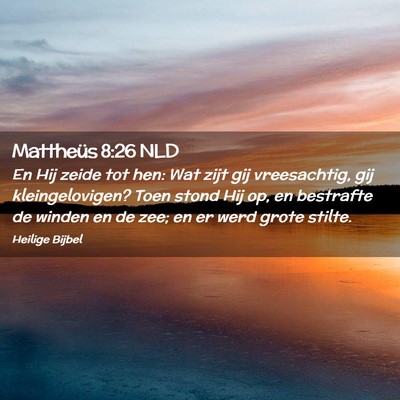 Picture 02 - Mattheüs 8:26 NLD - En Hij zeide tot hen: Wat zijt gij vreesachtig, - Bible Verse Picture