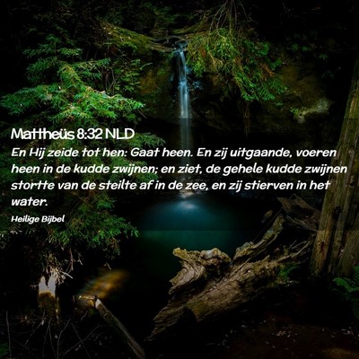Picture 02 - Mattheüs 8:32 NLD - En Hij zeide tot hen: Gaat heen. En zij - Bible Verse Picture