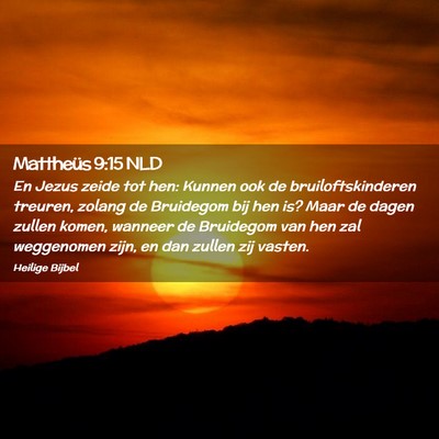 Picture 02 - Mattheüs 9:15 NLD - En Jezus zeide tot hen: Kunnen ook de - Bible Verse Picture