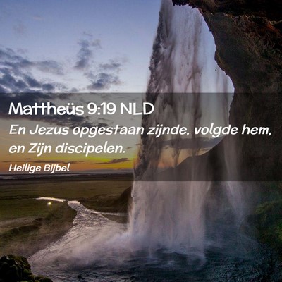 Picture 02 - Mattheüs 9:19 NLD - En Jezus opgestaan zijnde, volgde hem, en Zijn - Bible Verse Picture