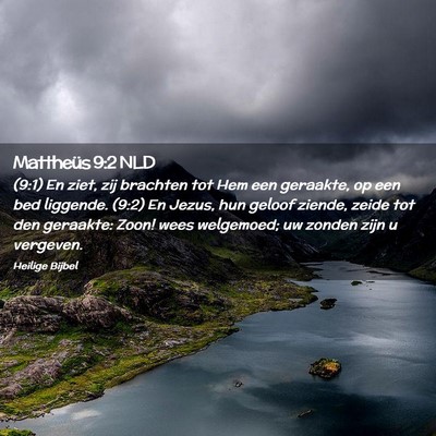 Picture 02 - Mattheüs 9:2 NLD - (9:1) En ziet, zij brachten tot Hem een geraakte, - Bible Verse Picture