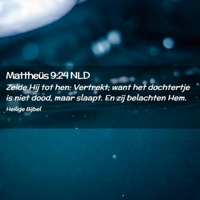 Picture 02 - Mattheüs 9:24 NLD - Zeide Hij tot hen: Vertrekt; want het dochtertje - Bible Verse Picture