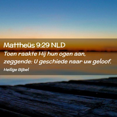 Picture 02 - Mattheüs 9:29 NLD - Toen raakte Hij hun ogen aan, zeggende: U - Bible Verse Picture