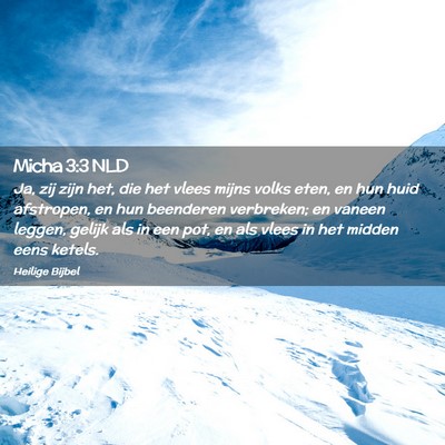 Picture 02 - Micha 3:3 NLD - Ja, zij zijn het, die het vlees mijns volks eten, - Bible Verse Picture