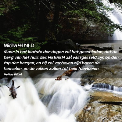 Picture 02 - Micha 4:1 NLD - Maar in het laatste der dagen zal het geschieden, - Bible Verse Picture