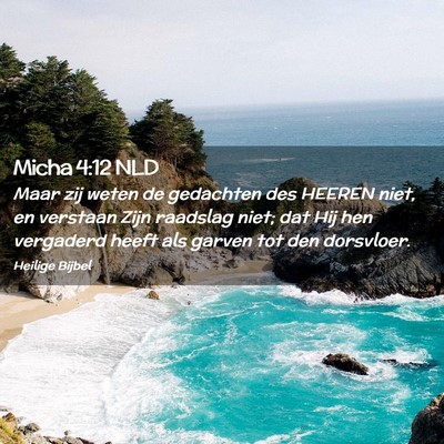 Picture 02 - Micha 4:12 NLD - Maar zij weten de gedachten des HEEREN niet, en - Bible Verse Picture