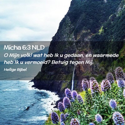 Picture 02 - Micha 6:3 NLD - O Mijn volk! wat heb Ik u gedaan, en waarmede heb - Bible Verse Picture