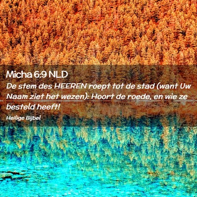 Picture 02 - Micha 6:9 NLD - De stem des HEEREN roept tot de stad (want Uw - Bible Verse Picture
