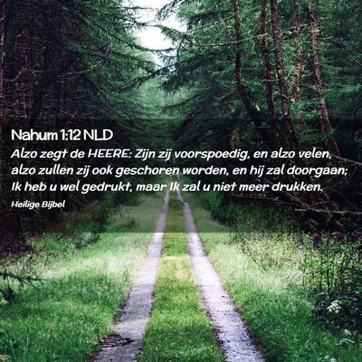 Picture 02 - Nahum 1:12 NLD - Alzo zegt de HEERE: Zijn zij voorspoedig, en alzo - Bible Verse Picture
