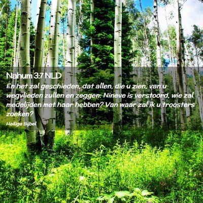 Picture 02 - Nahum 3:7 NLD - En het zal geschieden, dat allen, die u zien, van - Bible Verse Picture