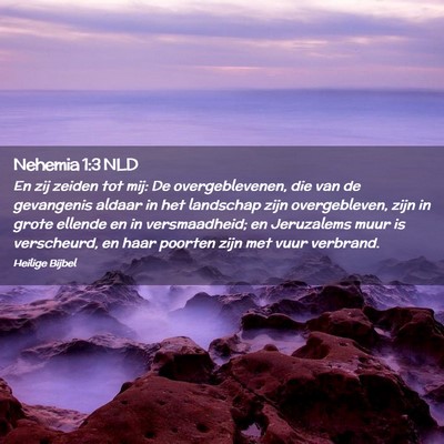 Picture 02 - Nehemia 1:3 NLD - En zij zeiden tot mij: De overgeblevenen, die van - Bible Verse Picture
