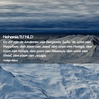 Picture 02 - Nehemia 11:7 NLD - En dit zijn de kinderen van Benjamin: Sallu, de - Bible Verse Picture