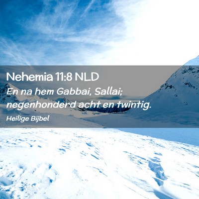 Picture 02 - Nehemia 11:8 NLD - En na hem Gabbai, Sallai; negenhonderd acht en - Bible Verse Picture
