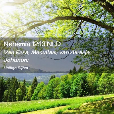 Picture 02 - Nehemia 12:13 NLD - Van Ezra, Mesullam; van Amarja, - Bible Verse Picture