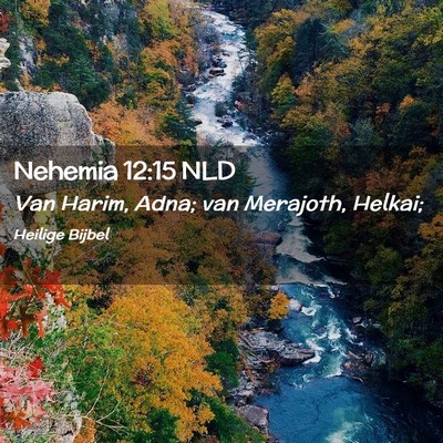 Picture 02 - Nehemia 12:15 NLD - Van Harim, Adna; van Merajoth, - Bible Verse Picture