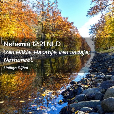 Picture 02 - Nehemia 12:21 NLD - Van Hilkia, Hasabja; van Jedaja, - Bible Verse Picture