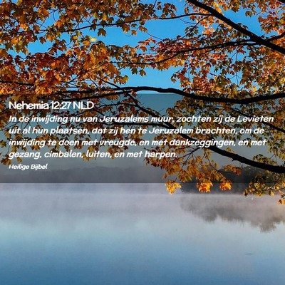 Picture 02 - Nehemia 12:27 NLD - In de inwijding nu van Jeruzalems muur, zochten - Bible Verse Picture