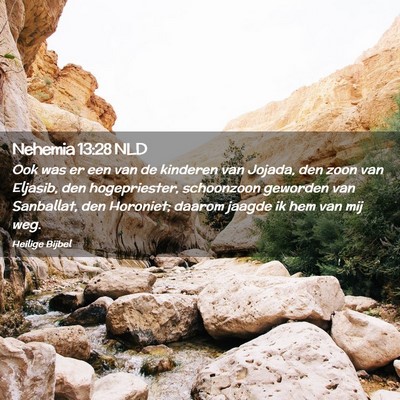 Picture 02 - Nehemia 13:28 NLD - Ook was er een van de kinderen van Jojada, den - Bible Verse Picture