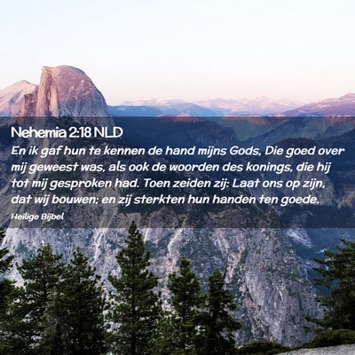 Picture 02 - Nehemia 2:18 NLD - En ik gaf hun te kennen de hand mijns Gods, Die - Bible Verse Picture