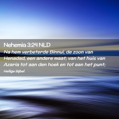 Picture 02 - Nehemia 3:24 NLD - Na hem verbeterde Binnui, de zoon van Henadad, - Bible Verse Picture