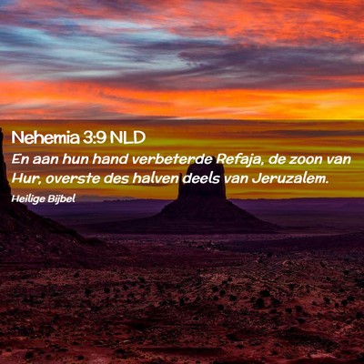 Picture 02 - Nehemia 3:9 NLD - En aan hun hand verbeterde Refaja, de zoon van - Bible Verse Picture
