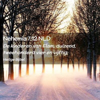 Picture 02 - Nehemia 7:12 NLD - De kinderen van Elam, duizend, tweehonderd vier - Bible Verse Picture