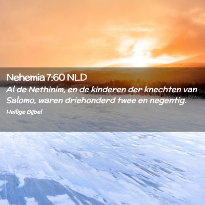 Picture 02 - Nehemia 7:60 NLD - Al de Nethinim, en de kinderen der knechten van - Bible Verse Picture