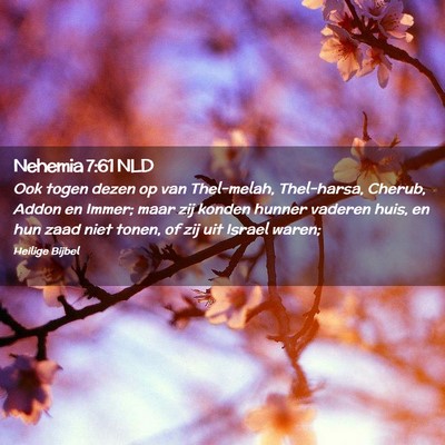 Picture 02 - Nehemia 7:61 NLD - Ook togen dezen op van Thel-melah, Thel-harsa, - Bible Verse Picture