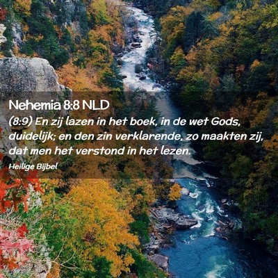 Picture 02 - Nehemia 8:8 NLD - (8:9) En zij lazen in het boek, in de wet Gods, - Bible Verse Picture