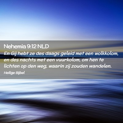 Picture 02 - Nehemia 9:12 NLD - En Gij hebt ze des daags geleid met een - Bible Verse Picture