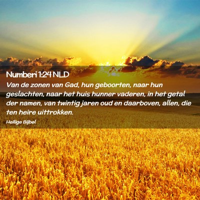 Picture 02 - Numberi 1:24 NLD - Van de zonen van Gad, hun geboorten, naar hun - Bible Verse Picture