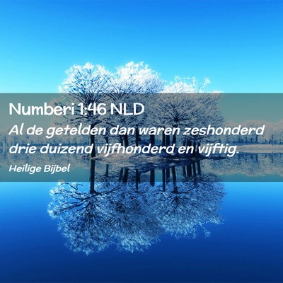 Picture 02 - Numberi 1:46 NLD - Al de getelden dan waren zeshonderd drie duizend - Bible Verse Picture