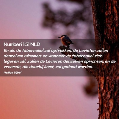 Picture 02 - Numberi 1:51 NLD - En als de tabernakel zal optrekken, de Levieten - Bible Verse Picture