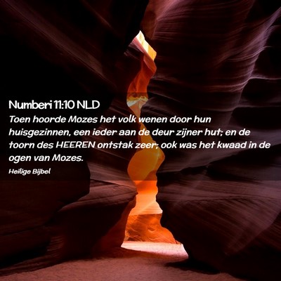 Picture 02 - Numberi 11:10 NLD - Toen hoorde Mozes het volk wenen door hun - Bible Verse Picture