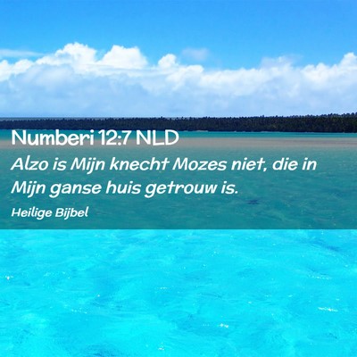 Picture 02 - Numberi 12:7 NLD - Alzo is Mijn knecht Mozes niet, die in Mijn ganse - Bible Verse Picture