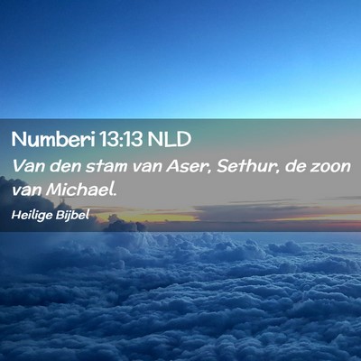 Picture 02 - Numberi 13:13 NLD - Van den stam van Aser, Sethur, de zoon van - Bible Verse Picture