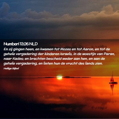 Picture 02 - Numberi 13:26 NLD - En zij gingen heen, en kwamen tot Mozes en tot - Bible Verse Picture