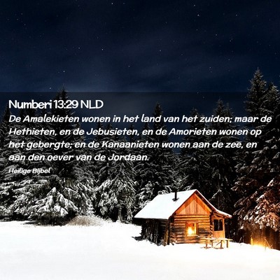 Picture 02 - Numberi 13:29 NLD - De Amalekieten wonen in het land van het zuiden; - Bible Verse Picture