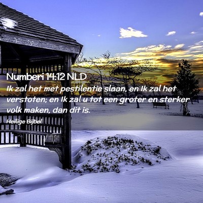 Picture 02 - Numberi 14:12 NLD - Ik zal het met pestilentie slaan, en Ik zal het - Bible Verse Picture
