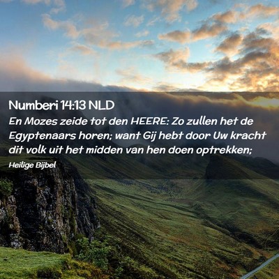 Picture 02 - Numberi 14:13 NLD - En Mozes zeide tot den HEERE: Zo zullen het de - Bible Verse Picture