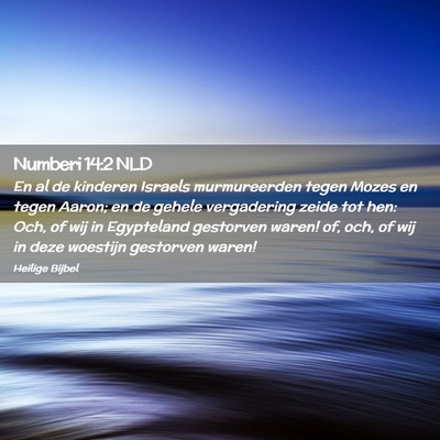 Picture 02 - Numberi 14:2 NLD - En al de kinderen Israels murmureerden tegen - Bible Verse Picture